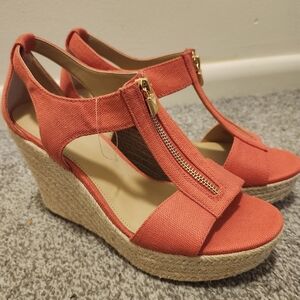 Michael Kors espadrille canvas wedges NWOT